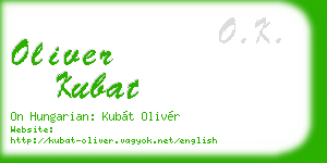 oliver kubat business card
