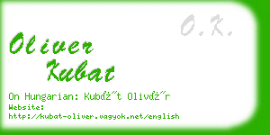 oliver kubat business card